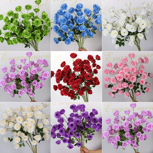 Ramo de Rosas Artificiales de 6 Cabezas, Hechas a Mano en Seda, Decoraciones para Bodas, Arreglos Florales, Decoración del Hogar - Product Image 5