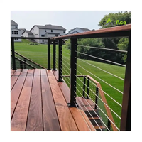 Kit de garde-corps en acier inoxydable SS304 SS316 avec poteaux carrés et poignées, revêtement poudré, pour bricolage extérieur, villa, terrasse, escalier, balcon
