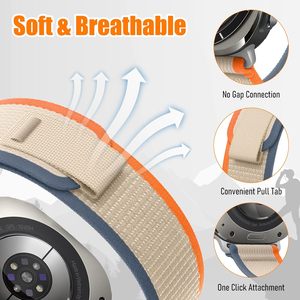 Trail Band para Samsung para <span class=keywords><strong>Galaxy</strong></span> <span class=keywords><strong>Watch</strong></span> Ultra 47mm Hombres/Mujeres Tela resistente Nylon Alpine Sport Loop Strap 2025 Reloj transpirable - Product Image 2