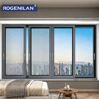 Ventanas Corredizas de Aluminio de Alta Resistencia y Ahorro de Energía ROGENILAN, Ventana Corrediza de Doble Vidrio Resistente al Viento para Villa