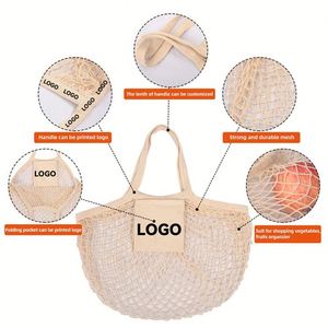 Sac de courses réutilisable en filet de coton tissé - Product Image 4