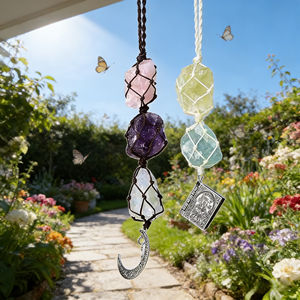 Wholesale High-quality Handmade Woven Crystal Rough Stone Pendant Elegant Bohemian Fashion Jewelry Valentine's Day <b>Gift</b> - Product Image 3