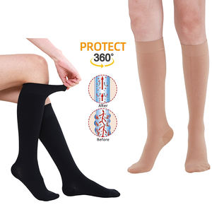 Unisex 20-30mmhg in Stock Factory Wholesale Closed Toe M&eacute;dical Compression Knee High Travel/<strong>Flight</strong> Socks for <strong>Man</strong> &amp; Women - Product Image 1