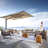 Canapé de loisirs d'extérieur à structure en aluminium, chaise en osier moderne et minimaliste, mobilier de jardin pour villa, ensemble table basse pour hôtel et cour