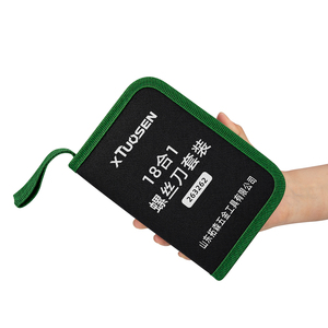Kit de destornilladores magnéticos intercambiables de plástico cromado industrial 18 en 1 con bolsa de almacenamiento para reparación de dispositivos electrónicos y bricolaje (bajo costo) - Product Image 4