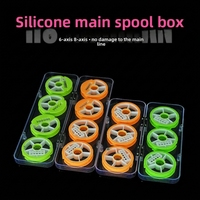 Boîte de rangement portable en gros pour lignes de pêche avec bobines en silicone, planche transparente pour enrouleur de ligne principale, étui pour montages de pêche à la carpe