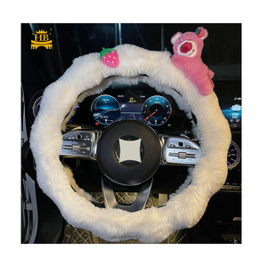 Couverture drôle de <span class=keywords><strong>volant</strong></span> de voiture de dessin animé pour la couverture de poignée de <span class=keywords><strong>volant</strong></span> de décor automatique de dame universelle - Product Image 1