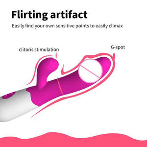 Vibratore <span class=keywords><strong>Rabbit</strong></span> per Punto G, Stimolatore Clitorideo, Massaggiatore a Doppio Motore, Dildo, Giocattolo Sessuale per Donne, 100% Impermeabile, con Batteria Integrata - Product Image 3