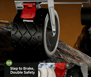 Wholesale <strong>Heavy</strong> <strong>Duty</strong> <strong>Folding</strong> Camping <strong>Wagon</strong> With Canopy All-Terrain Portable <strong>Beach</strong> Trolley With Rear Storage Pocket Big Wheels - Product Image 5