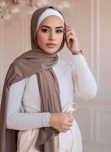 ストレッチコットンジャージースカーフストレッチプレーンラップ<span class=keywords><strong>Hijab</strong></span> - Product Image 3