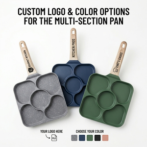 Sartén Antiadherente E-Top para Huevos Fritos, Sartén de Cocina, Mini Sartén para Huevos Escalfados de 5 Tazas, Sartén de Aluminio para Hacer Panqueques y Hamburguesas - Product Image 2