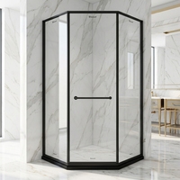Nouvelle Cabine de Douche d'Angle Coulissante Latérale Design Moderne Verre Trempé 8mm Porte de Douche Encadrée en Acier Inoxydable 304 pour Hôtels et Villas