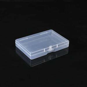 Caja de almacenamiento de plástico rectangular transparente, 10,6x7,3x1,8 cm, con tapa para tarjetas y artículos pequeños, organizador de oficina - Product Image 2