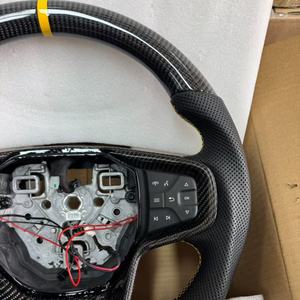 Volant de voiture <span class=keywords><strong>sport</strong></span> amélioré pour <span class=keywords><strong>Ford</strong></span> Mustang Raptor Bronco, en cuir et fibre de carbone, accessoires de voiture - Product Image 2