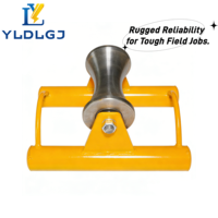 Rouleau de guidage de câble en aluminium usiné, cadre jaune en forme de sablier, bloc central réglable, support de traction robuste pour machine à cordage