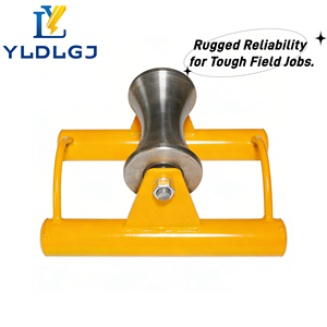 Rouleau <span class=keywords><strong>de</strong></span> guidage <span class=keywords><strong>de</strong></span> câble en aluminium usiné, cadre jaune en forme <span class=keywords><strong>de</strong></span> sablier, bloc central réglable, support <span class=keywords><strong>de</strong></span> traction robuste pour machine à cordage - Product Image 6