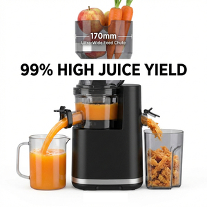 Extracteur de jus à froid commercial électrique 300W à mastication lente avec <span class=keywords><strong>goulotte</strong></span> extra large de 6,69 pouces pour jus et lait végétal - Product Image 3