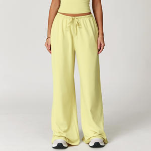 Pantalones Largos de Poliéster con Diseño Nes, Pantalones Casuales Holgados de Pierna Ancha con Cintura Elástica y Cordón para <span class=keywords><strong>Mujer</strong></span>, para Ejercicio y Fitness - Product Image 5