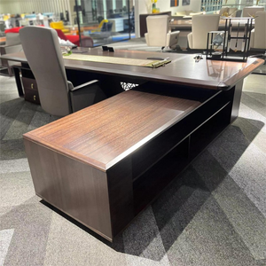 New Trung Quốc phong cách màu đen óc chó gỗ rắn với tủ bên bàn lớn Ông Chủ bàn - Product Image 3