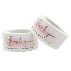 Etiquetas Adhesivas de Vinilo Impermeables Personalizadas con 'Gracias', Impresas en Serigrafía, Multiformas, para Pequeñas Empresas - Product Image 4
