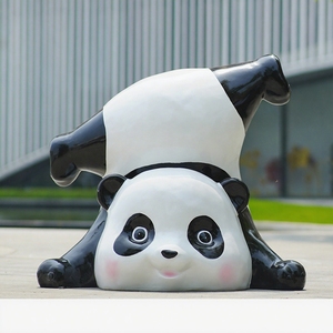 Sculpture de panda géant et fantaisiste pour l'extérieur, résistant aux intempéries, statues de décoration intérieure durables pour les centres commerciaux, les <span class=keywords><strong>parcs</strong></span>, les bureaux, les boutiques et les jardins. - Product Image 2