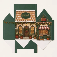 Boîte cadeau pliable magnétique personnalisée en forme de maison pour la veille de Noël, avec couvercle rabattable, pour chocolats et friandises