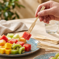 Wegwerp bamboe fruitprikkers, biologisch afbreekbaar, milieuvriendelijk, voor fruit, desserts, bamboeprikkers, mini-prikkers voor kinderfeestjes, goedkoop