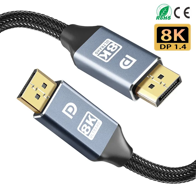 Cable Manufacturer 1.4 Version 3D Hdr Vrr 4k144hz 8k60hz Display Port Kabel Dp to Dp Cable for Esports Device