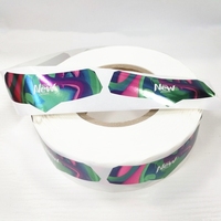 Etiquetas Adhesivas de Vinilo Plateado Brillante Personalizadas, Resistentes al Agua, Impresas en Flexografía, Sensibles a la Presión, para Cuellos de Botellas de Bebidas y Café