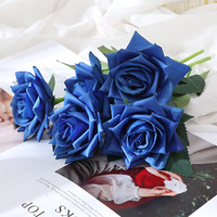 Roses Artificielles Rouge, Simulation de Roses Simples Blanches, Lots de Bouquets Roses, Décoration de Mariage Bleue, Haute Qualité en Vrac