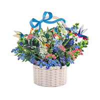 Ornement de bureau en papier écologique 3D floral de luxe fait main, impression sérigraphique, recyclable, cartes de Noël et d'anniversaire personnalisées