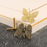Poignée de porte papillon créative en laiton, poignées de meuble de style nordique et américain, crochets muraux insectes pour armoire