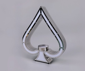 Présentoir de bouteille de <span class=keywords><strong>champagne</strong></span> personnalisé avec logo, motif As de Pique, et lumière LED pour boîte de nuit, hôtel, lounge - Product Image 3