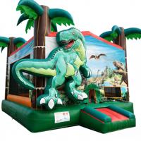 Château gonflable T-Rex Dinosaure avec toboggan, thème jungle, en PVC écologique, qualité commerciale