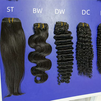 Extensions de cheveux à clipser sans couture de qualité supérieure 2024, noir naturel, texture Kinky Straight, extensions de cheveux Kinky Straight