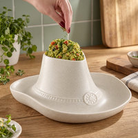 Assiette de service moderne en résine avec bol à sauce intégré, plat à apéritif, assiette à collation, vaisselle pour restaurant, décoration de table à manger à domicile