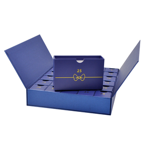 Caja de Regalo de Joyería Ecológica de Lujo para Navidad, con Forro de Esponja Protectora y Lámina Dorada, Materiales Reciclados para Cosméticos UV, Estilo Adviento - Product Image 3