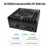 Mini PC industriel Intel Core I5 7200U avec ventilateur 1.4+Intel I226-V Lan+2*RS232 COM+1*M.2 SODIMM DDR3L 1600MHz Prise en charge 4G/WiFi