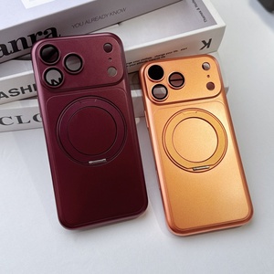 Wholesale Electroplating Matte Magnetic Phone Case for iPhone 18 13 14 15 16 17 Pro Max White 360° Ring Stand Protective Cover - Product Image 3