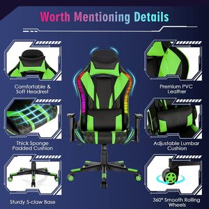 Échantillon gratuit Nouveau design Chaises de jeu de course Rgb Chaise de sport électronique Chaise de bureau de haute qualité <span class=keywords><strong>pour</strong></span> joueurs Chaises longues avec LED - Product Image 4