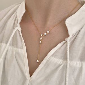 Dylam Fashion Minimalist Design Rhodium 18K Gold Plated 925 Silver 5A Zirconia Line Pendant Necklace for Anniversary Gifts - Product Image 5