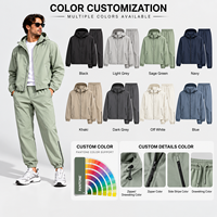 Ensemble de survêtement sport pour homme OEM personnalisé, coupe-vent, en Spandex et Nylon, 2 pièces, veste à capuche zippée intégrale et pantalon de jogging, couleur unie