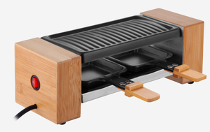 Mini barbecue électrique d'intérieur en bambou, plaque de cuisson sans fumée, revêtement antiadhésif PTFE, pour <span class=keywords><strong>2</strong></span> <span class=keywords><strong>personnes</strong></span>, usage domestique et commercial, Gourtmex <span class=keywords><strong>Raclette</strong></span> - Product Image 6