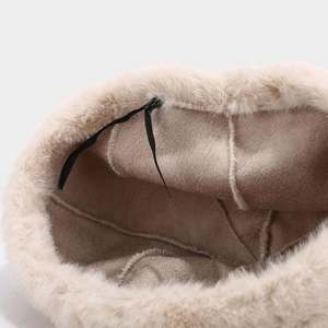 Nouveau Béret Uni pour Femme, Chapeau en Fourrure Tendance Automne Hiver, Chaud et Doux pour l'Extérieur - Product Image 4