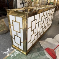 Nouvelle Arrivée Table de Bar en Acier Inoxydable Doré Mobilier de Mariage Grande Table Vente Chaude