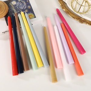 เทียนแท่งยาวสีพื้น 4 ชิ้น ไร้ควัน ไม่มีกลิ่น สำหรับงานแต่งงาน ตกแต่งบ้าน สร้างบรรยากาศ - Product Image 5