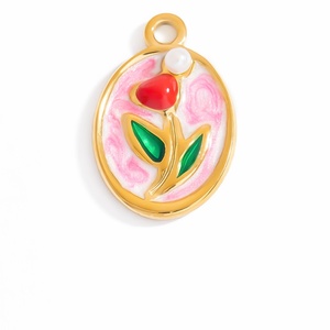 SUMMLY Dije de la <span class=keywords><strong>Serie</strong></span> de Playa de Moda Cierre de Bikini DIY Colgante de Corazón Chapado en Oro de 18K Accesorios de Acero Inoxidable Joyería de Moda - Product Image 5