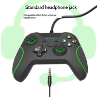 Manette de jeu OEM personnalisée avec détection de mouvement, gyroscope 6 axes, double vibration, conception ergonomique filaire, prise casque pour PC/One