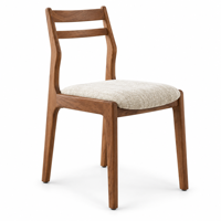 Chaise de salle à manger rembourrée à dossier échelle en bois finition noyer zzl pour restaurants, cafés, hôtels, hôtellerie et intérieurs commerciaux