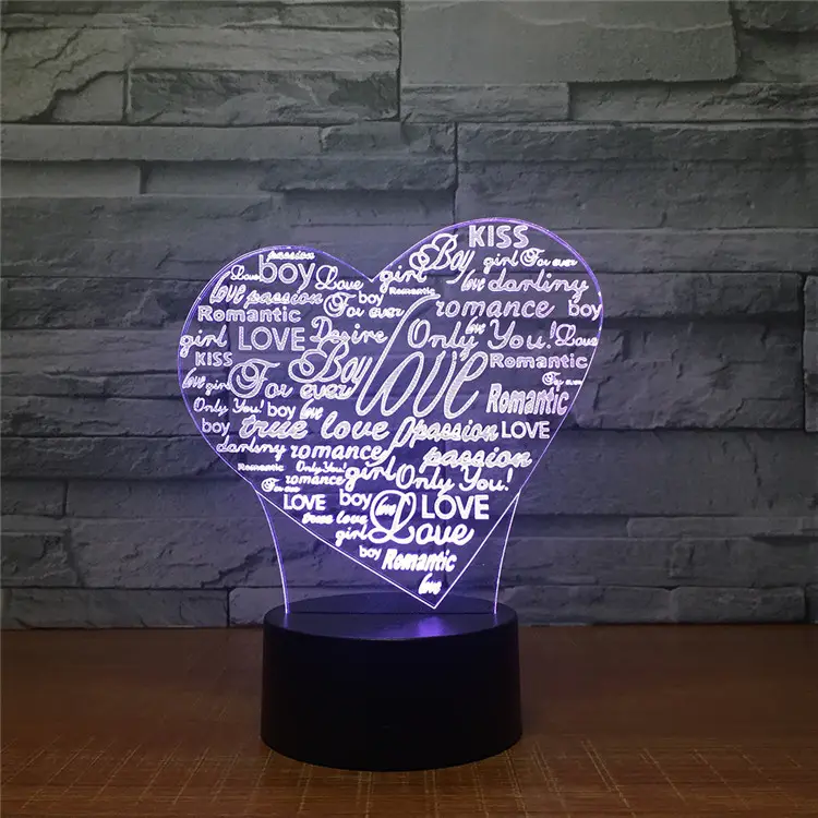 Bulan Lampu Valentine 'S Hari Hadiah Anda 3D Dicetak Ringan Modern Seni Dekorasi Rumah Bulan Saya kamar